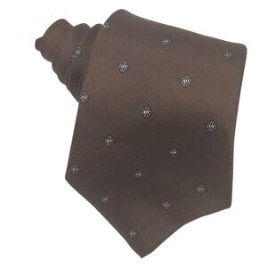 Kuppenheimer Brown Silk Tie With Geometric Pattern Neckwear Accessory